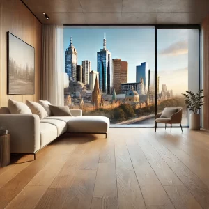 Stylish modern home in Melbourne, Australia, featuring natural wood-look hybrid flooring